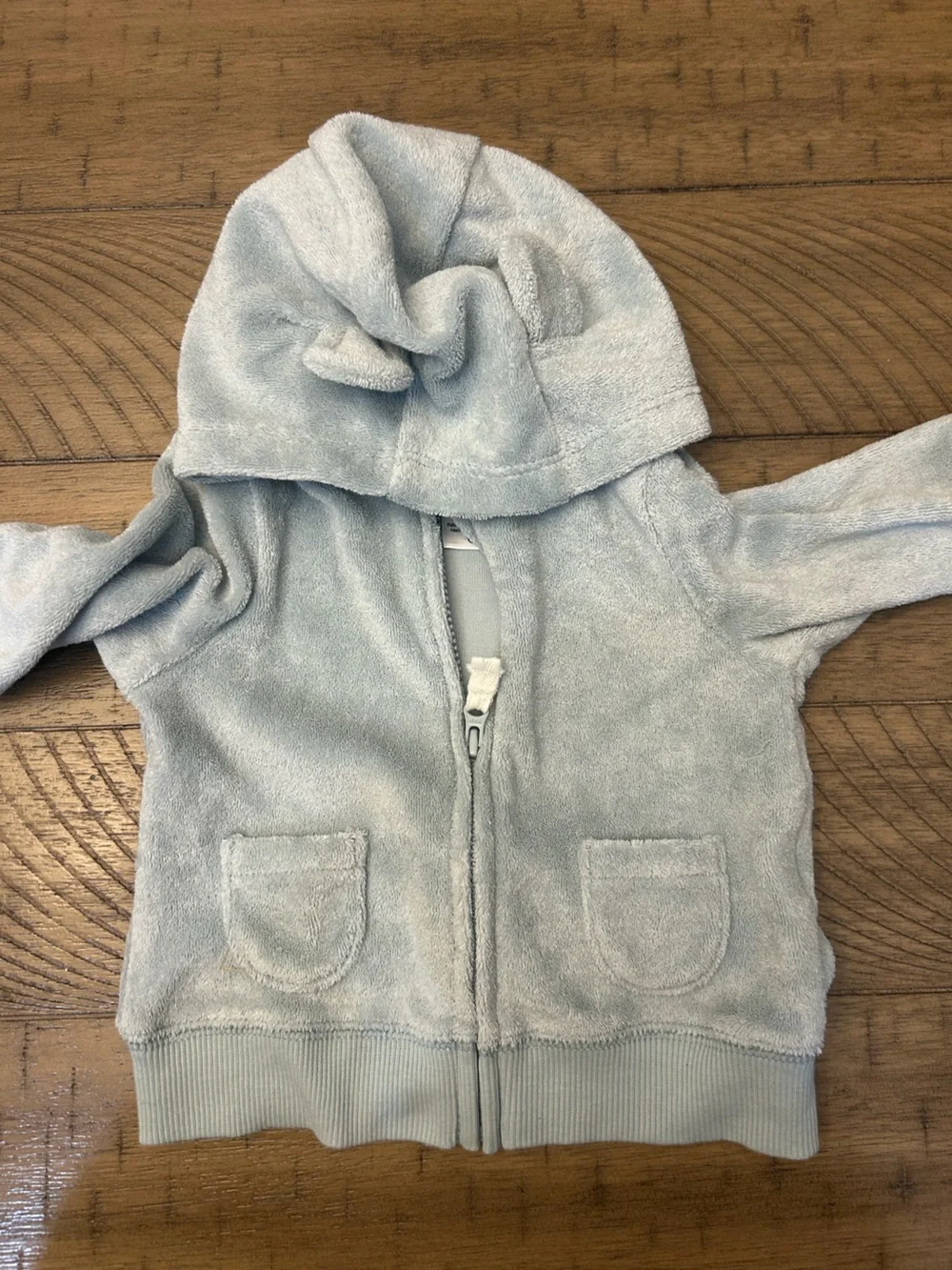 0-3M Carter's Light Blue Plush Bear Hoodie & Pants Set
